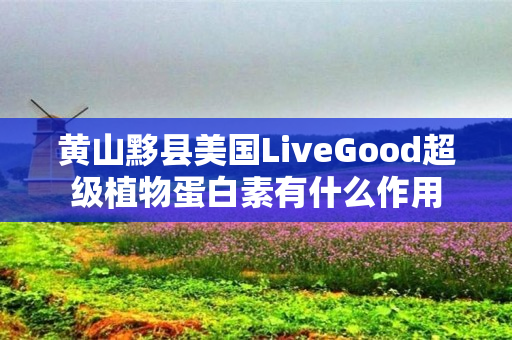 黄山黟县美国LiveGood超级植物蛋白素有什么作用