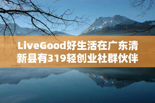 LiveGood好生活在广东清新县有319轻创业社群伙伴吗